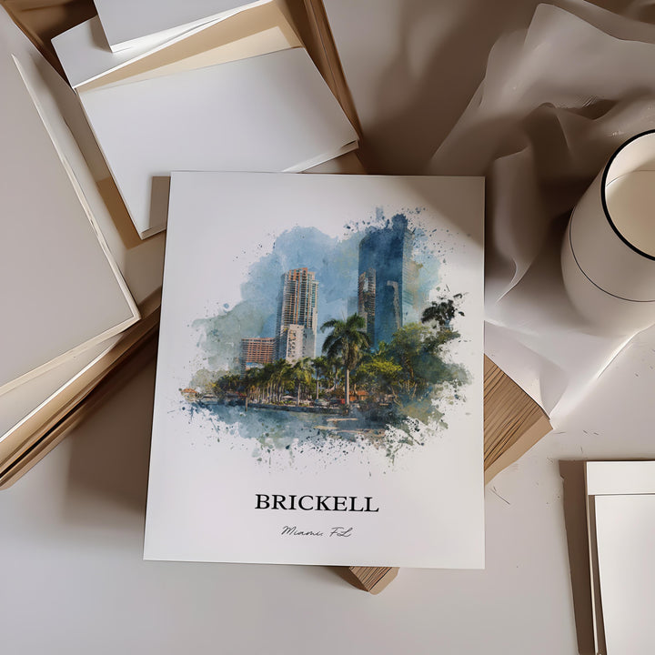 Brickell, Florida – Watercolor Art Print
