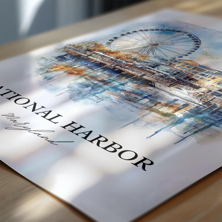 National Harbor, Maryland – Watercolor Art Print