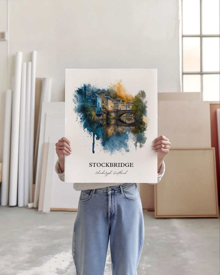 Stockbridge, Edinburgh, Scotland – Watercolor Art Print