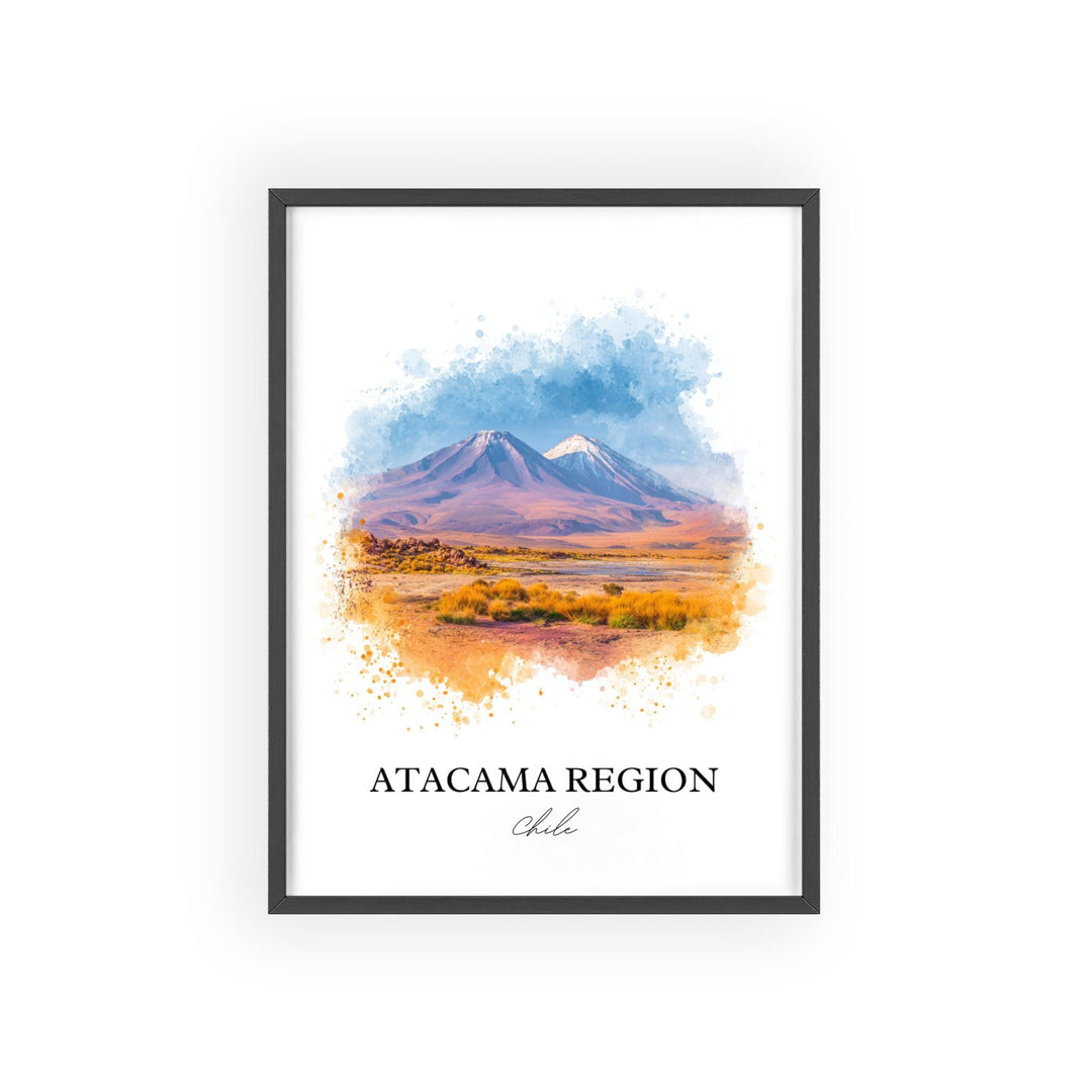 Atacama Region Wall Art, Atacama Print, Atacama Watercolor Art, Atacama Chile Gift, Chile Travel Print, Travel Poster, Housewarming Gift