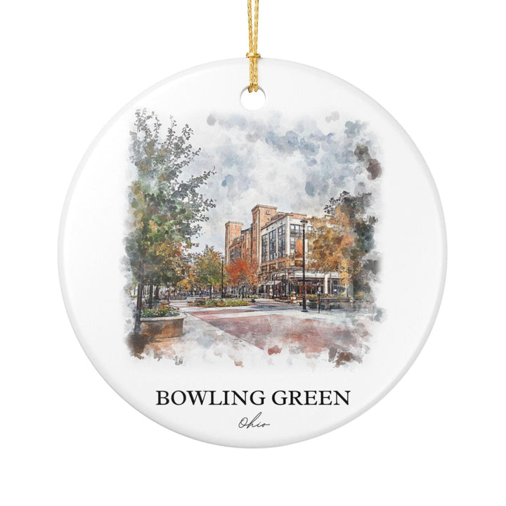 Bowling Green Ohio Ornament: Unique Bowling Green OH Souvenir, Ohio Xmas Decor, and Authentic Bowling Green Gift