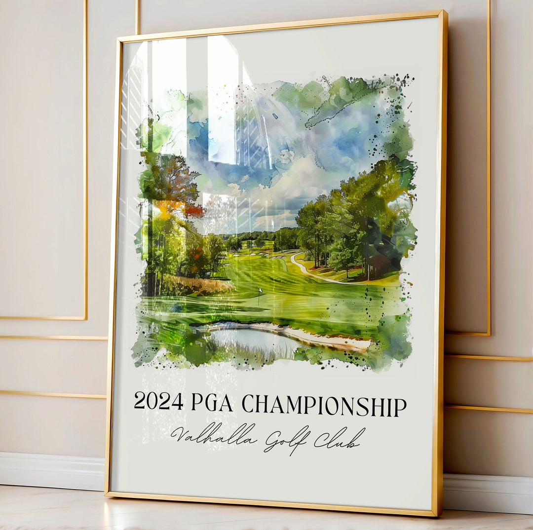 Valhalla Golf Club Art, 2024 PGA Tour Print, Valhalla Golf Watercolor, 2024 PGA Tour Gift,