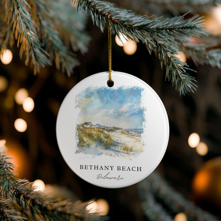 Bethany Beach Ornament: Unique Bethany Beach DE Souvenir, Delaware Xmas Decor, and Authentic Bethany DE Gift