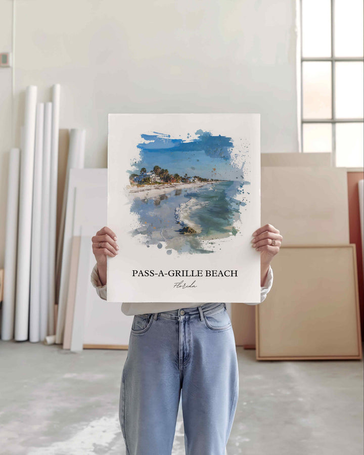 Pass-A-Grille, Florida – Watercolor Art Print