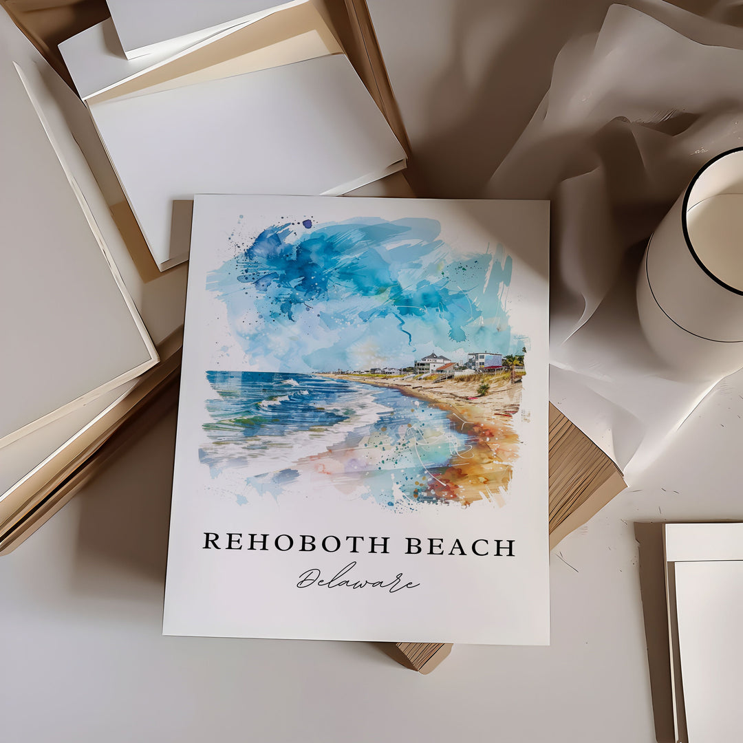 Rehoboth Beach Art Print, Rehoboth Beach Print, Delaware Wall Art, Rehoboth Beach Gift,