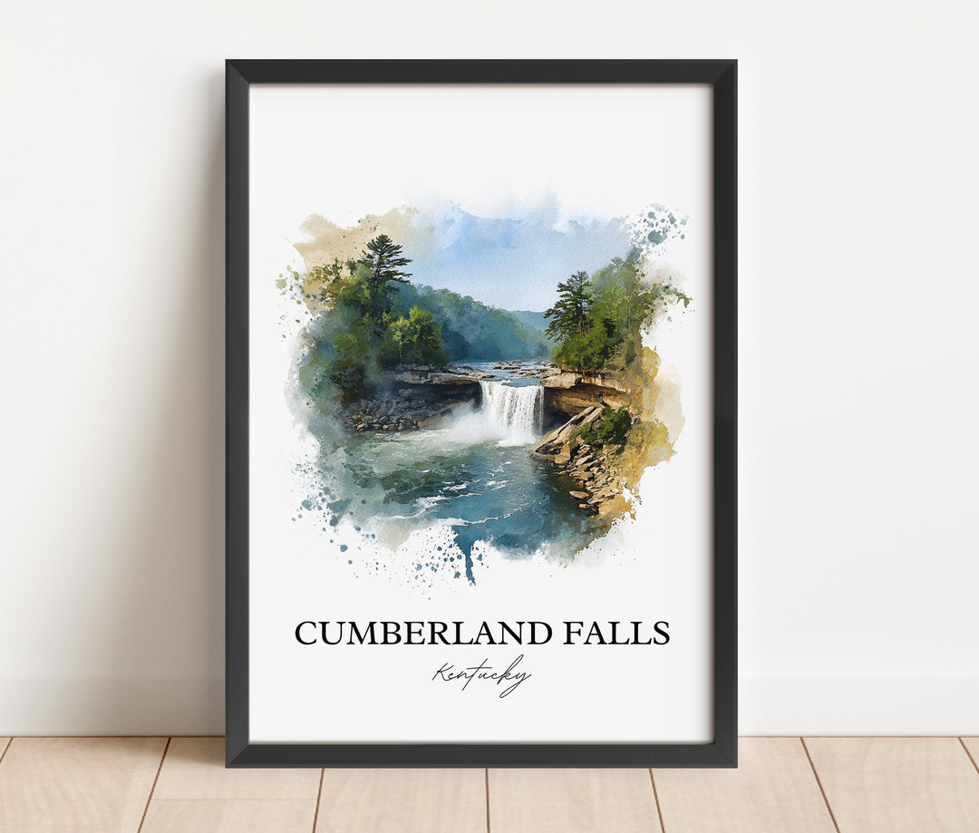 Cumberland Falls Wall Art, Little Niagara Print, Kentucky Watercolor, Cumberland Falls Gift, Travel Print, Travel Poster, Housewarming Gift