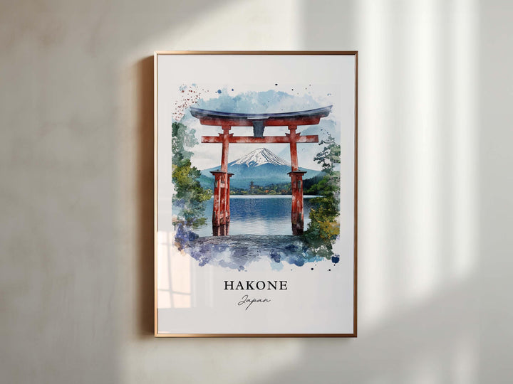 Hakone Wall Art, Hakone Japan Print, Hakone Japan Watercolor Art, Fuji-Hakone-Izu Gift,