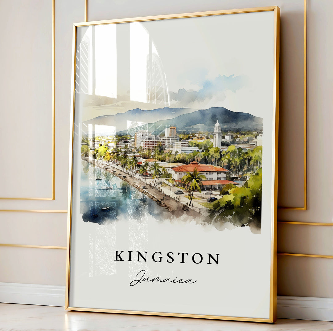 Kingston Jamaica wall art - Jamaica, Kingston poster, Kingston Jamaica Wedding gift, Birthday present, Custom Text, Personalized Gift