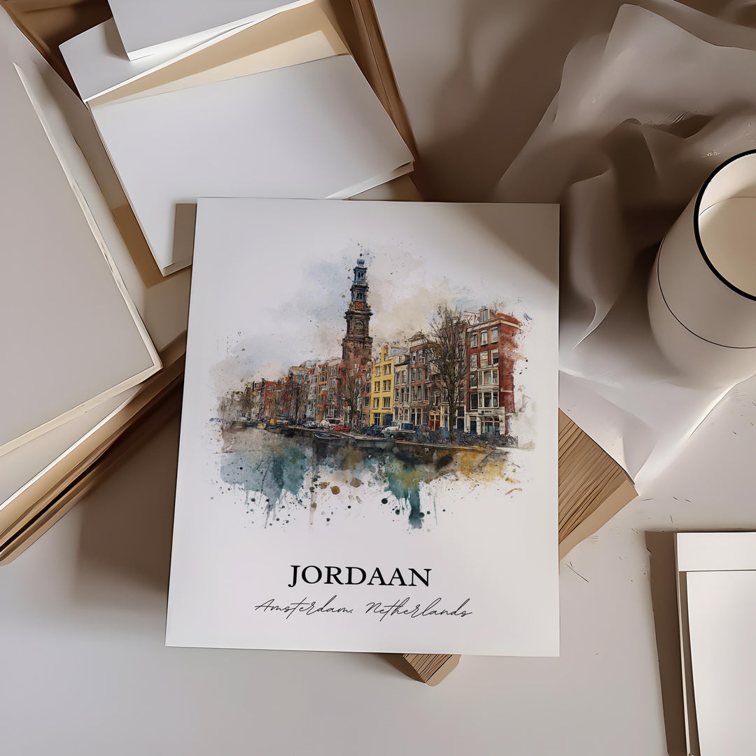 Jordaan Amsterdam Wall Art, Amsterdam Print, Amsterdam Art, Amsterdam NLD Gift, Netherlands Travel Print, Travel Poster, Housewarming Gift