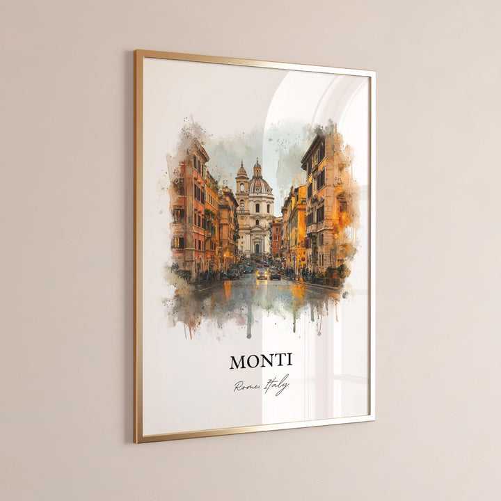 Monti Rome, Italy – Watercolor Art Print