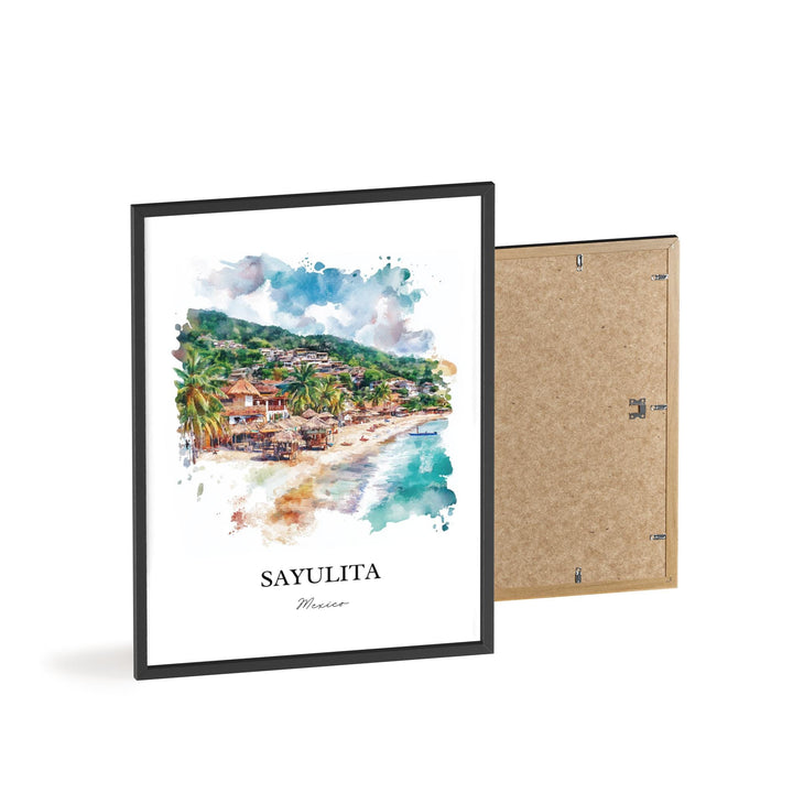 Sayulita Wall Art, Sayulita Mexico Print, Mexico Watercolor Art, Puerto Vallarta Gift, Travel Print, Travel Poster, Housewarming Gift