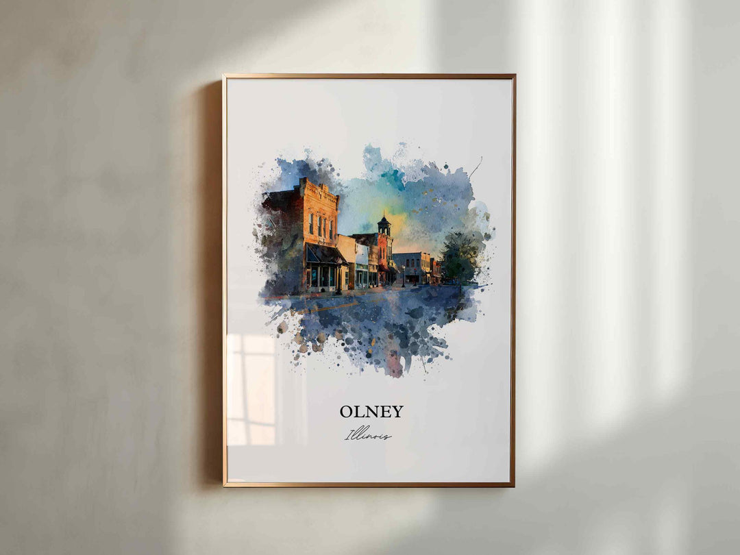 Olney, Illinois – Watercolor Art Print