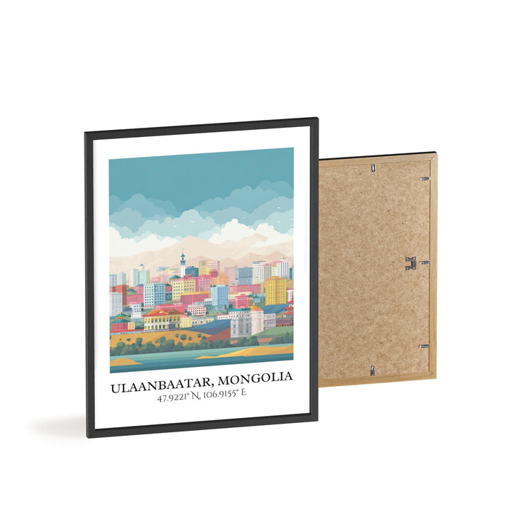 Ulaanbaatar Art, Ulaanbaatar Retro Travel Art, Mongolia Home Decor, Mongolia Gift, Mongolia Travel Art, Travel Prints, Housewarming Gift