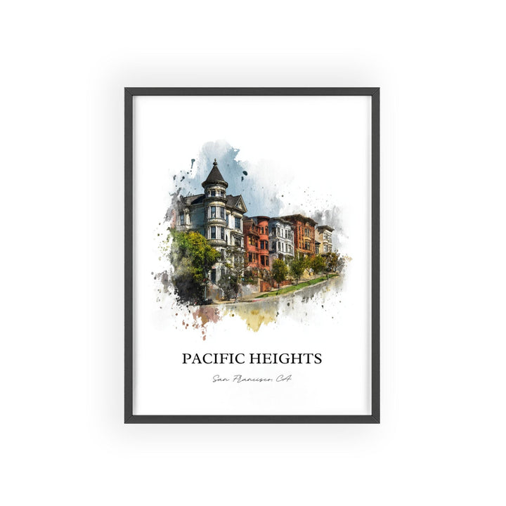 Pacific Heights, California – Watercolor Art Print