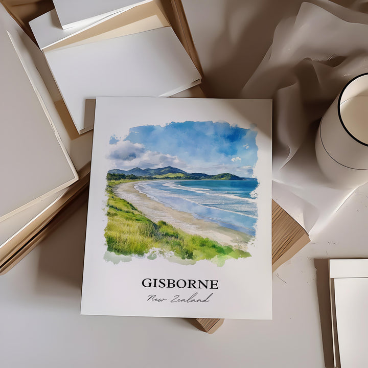 Gisborne, New Zealand – Watercolor Art Print