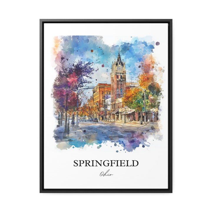 Springfield OH Wall Art, Clark County Ohio Print, Ohio Watercolor Art, Springfield Ohio Gift, Travel Print, Travel Poster, Housewarming Gift
