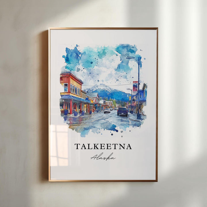 Talkeetna AK Wall Art, Talkeetna Print, Talkeetna Watercolor Art, Matanuska-Susitna Gift,