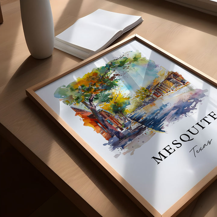 Mesquite Texas Art, Mesquite Print, Mesquite Watercolor Art, Mesquite Texas Gift,