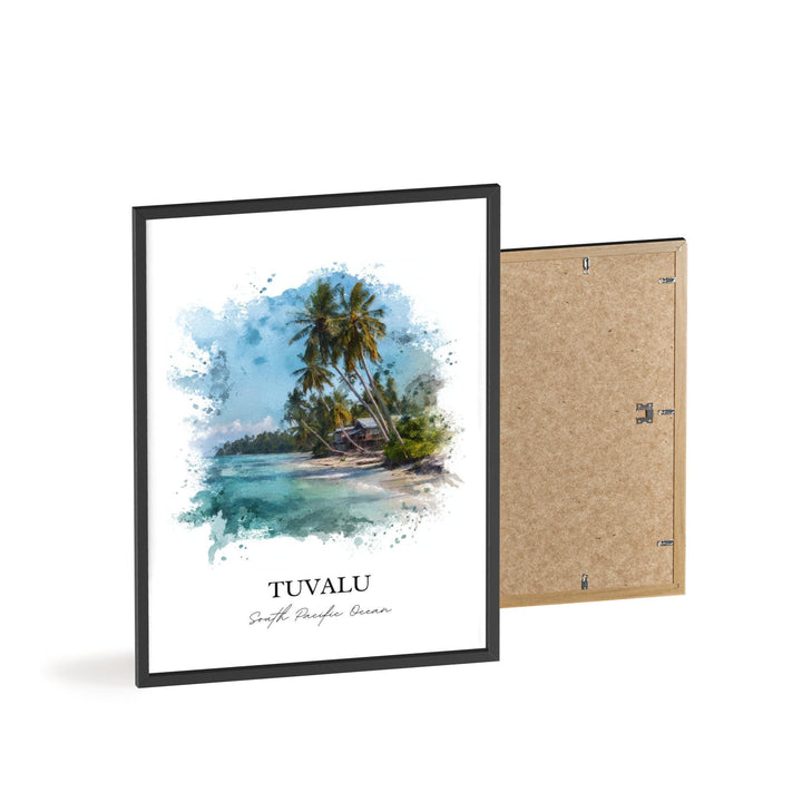 Tuvalu Wall Art, Tuvalu Print, Tuvalu Watercolor Art, Tuvalu Island Gift, Travel Print, Travel Poster, Housewarming Gift