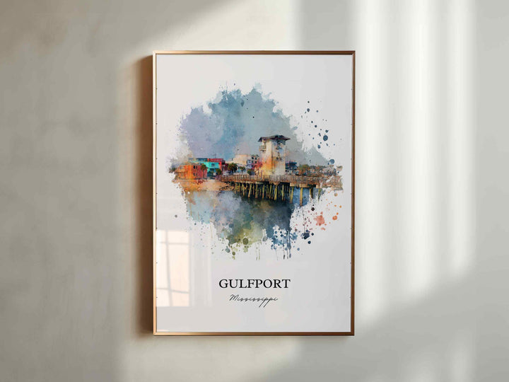 Gulfport, Mississippi – Watercolor Art Print