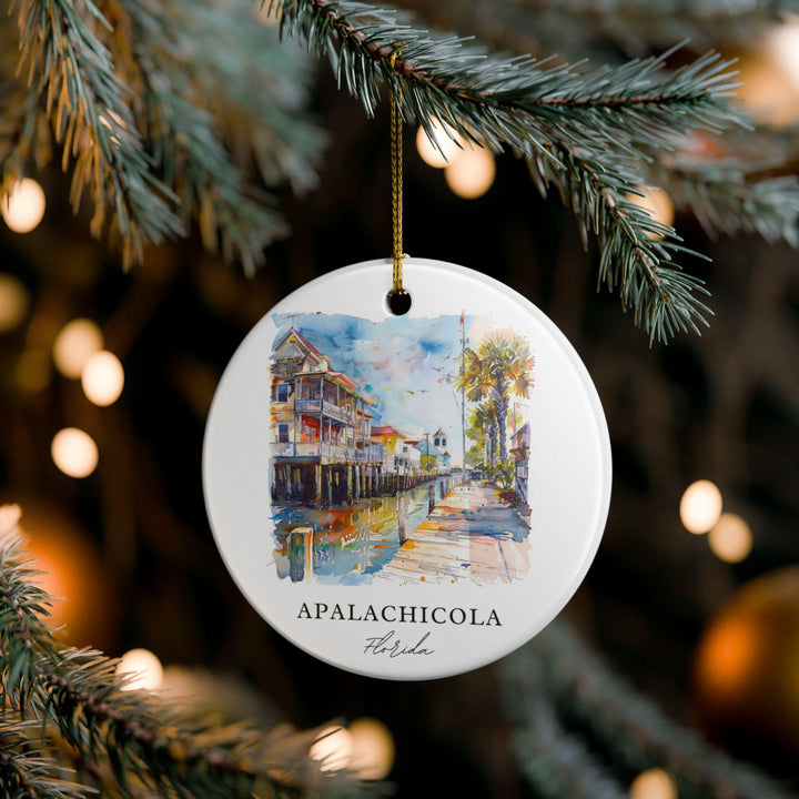Apalachicola FL Ornament: Unique Apalachicola Souvenir, Apalachicola Xmas Decor, and Authentic Florida Gift
