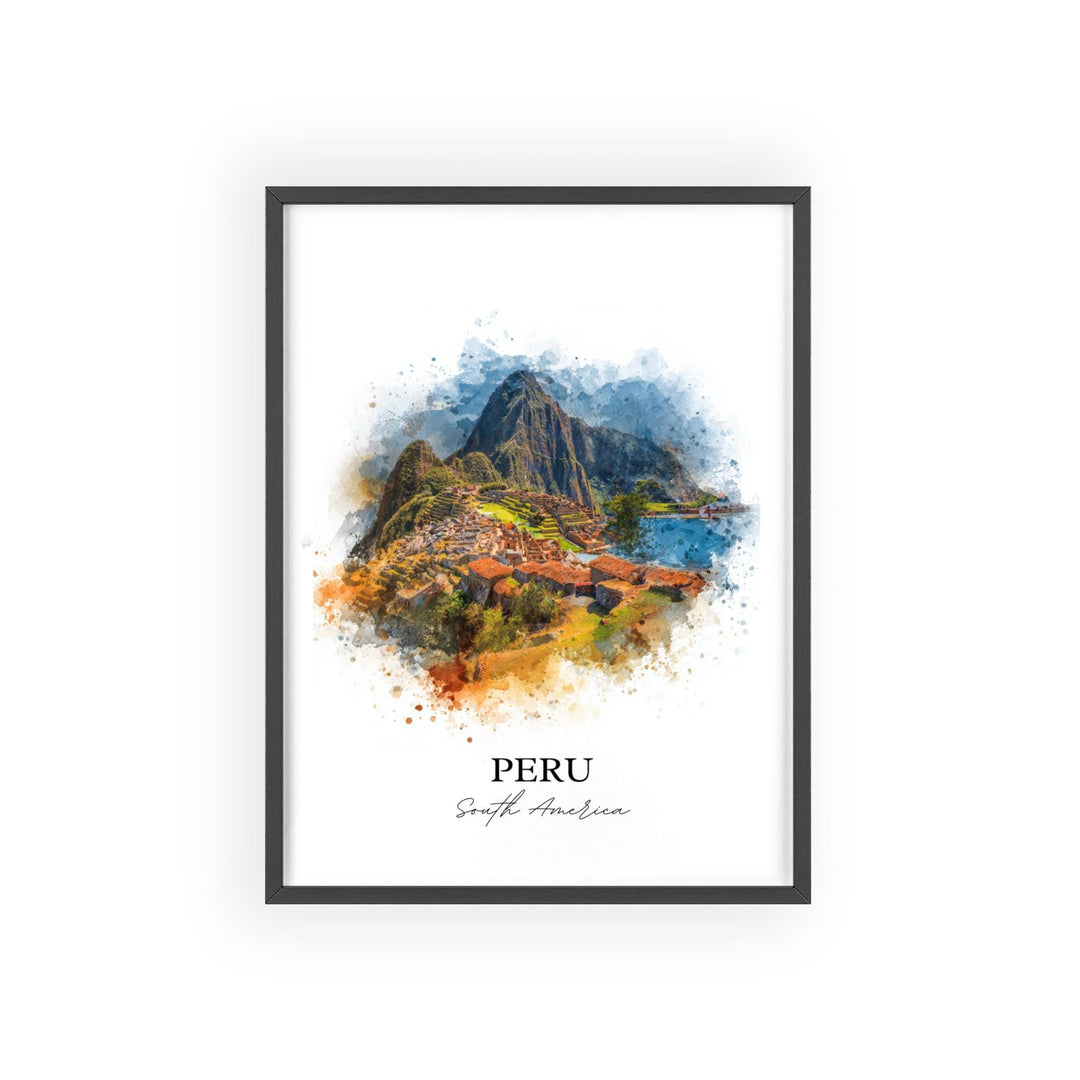 Peru Wall Art, Peru Print, Peru Watercolor Art, Peru Country Gift, Travel Print, Travel Poster, Housewarming Gift