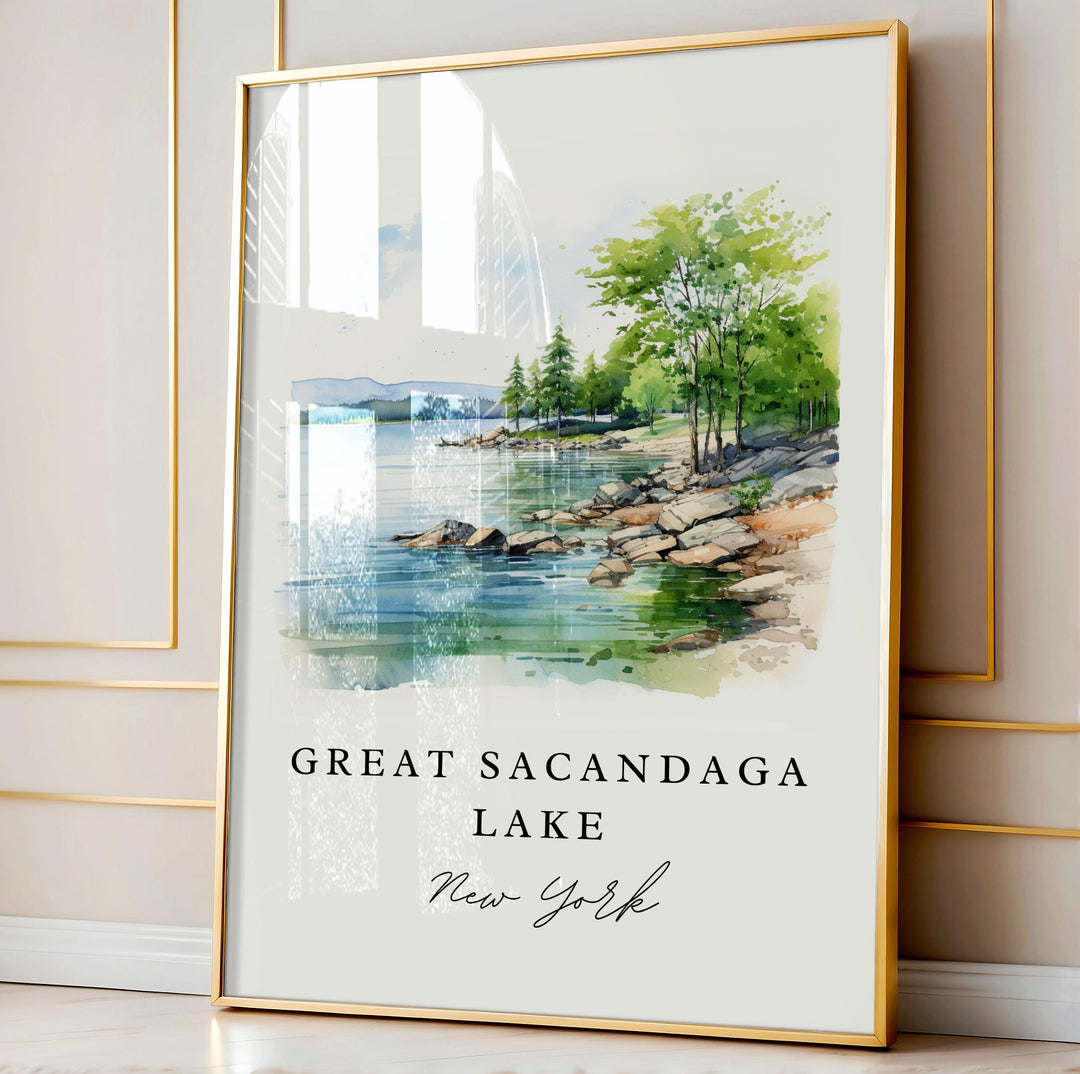 Sacandaga Lake wall art - New York, Sacandaga Lake poster, Sacandaga Wedding gift, Birthday present, Custom Text, Personalized Gift