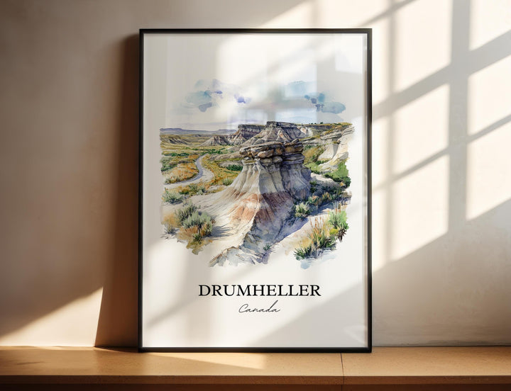 Drumheller Wall Art, Midland Provincial Park Print, Alberta Watercolor Art, Drumheller Gift, Travel Print, Travel Poster, Housewarming Gift