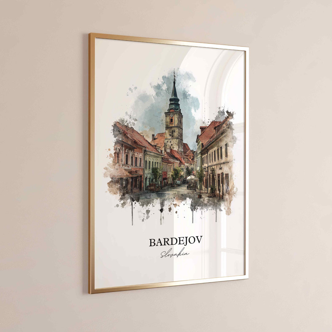 Bardejov, Slovakia – Watercolor Art Print