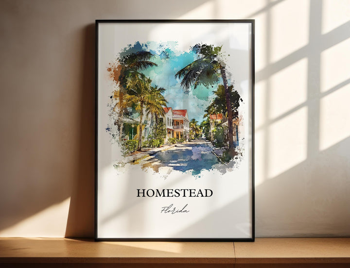 Homestead, Florida, USA – Watercolor Art Print