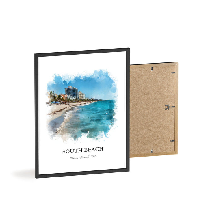 Miami Beach, Florida, USA – Watercolor Art Print