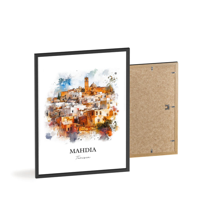 Mahdia Wall Art, Monastir Tunisia Print, Tunisia Watercolor Art, Mahdia Tunisia Gift, Travel Print, Travel Poster, Housewarming Gift