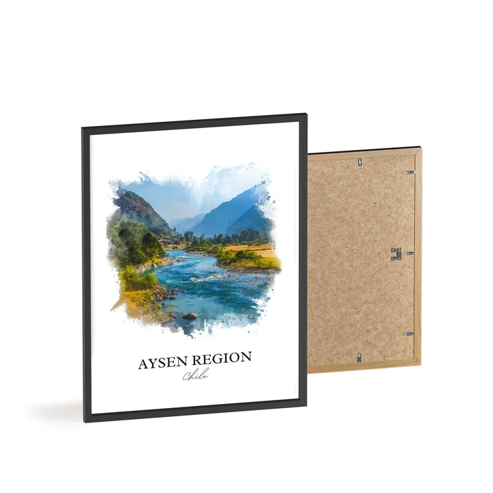 Aysen Region Wall Art, Aysen Region Print, Chile Watercolor Art, Chile Gift, Chile Travel Print, Travel Poster, Housewarming Gift