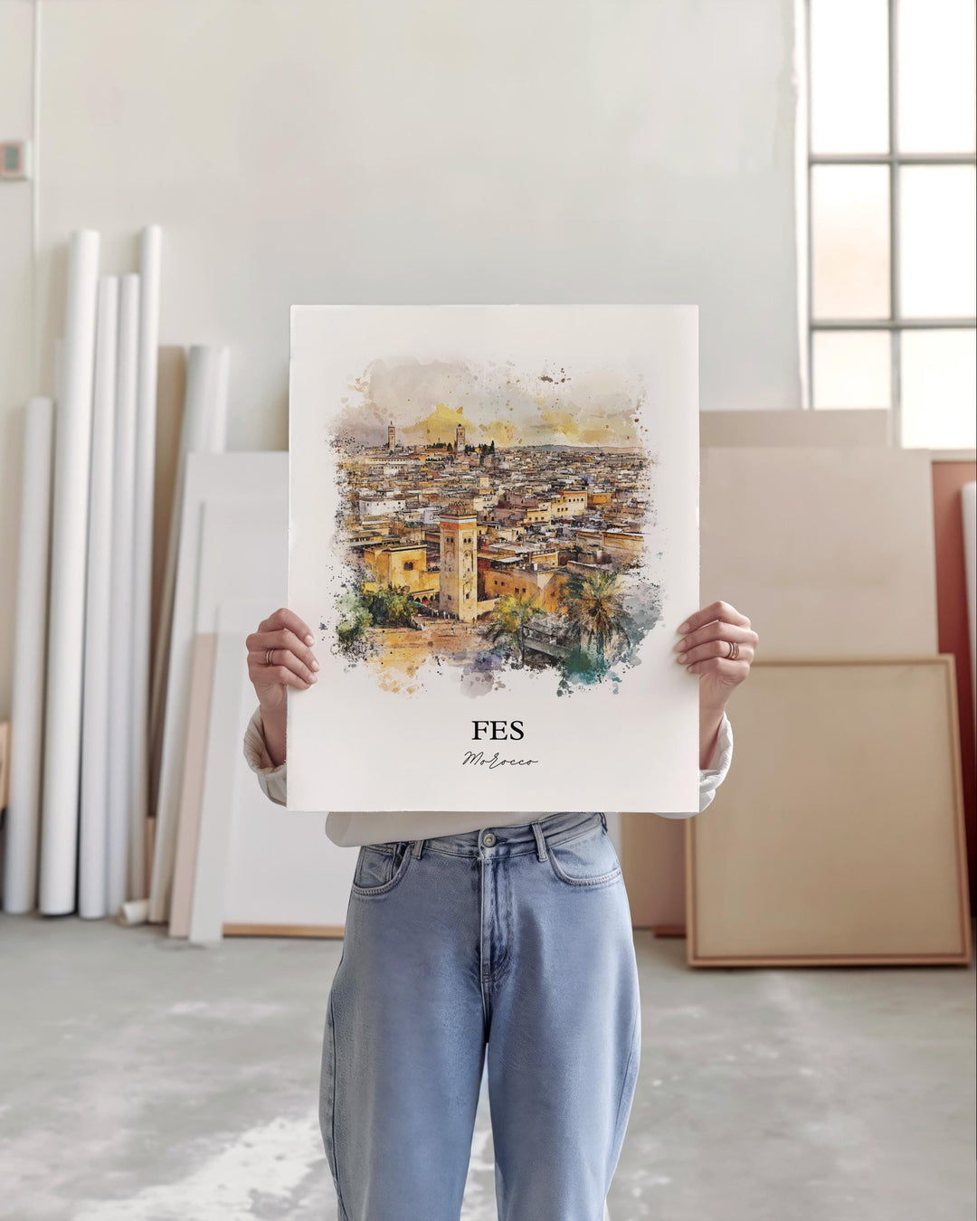 Fes, Morocco – Watercolor Art Print