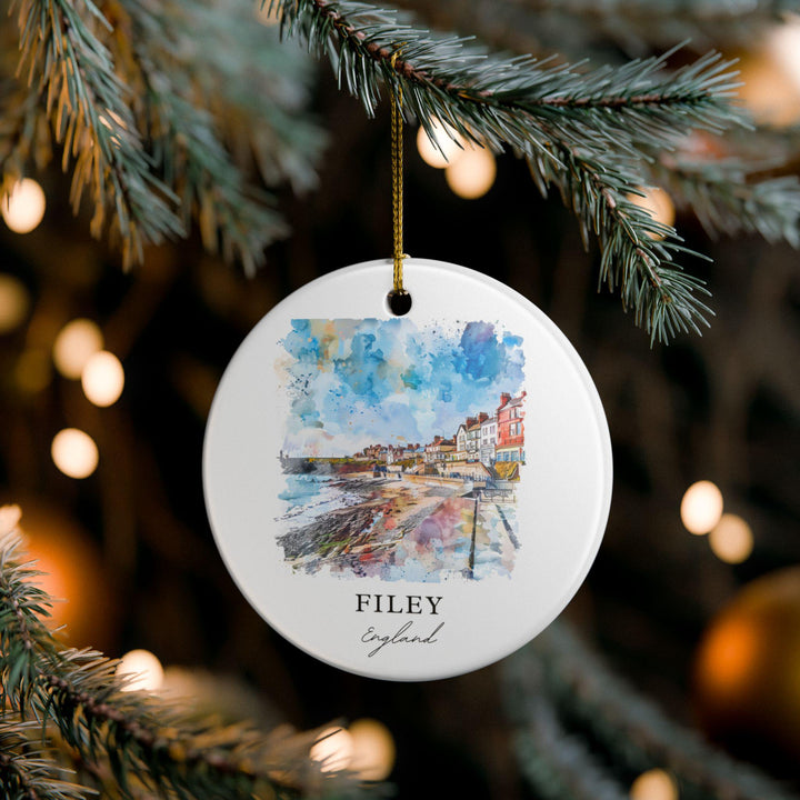 Filey England Ornament: Unique Filey Souvenir, Filey England Xmas Decor, and Authentic England Gift