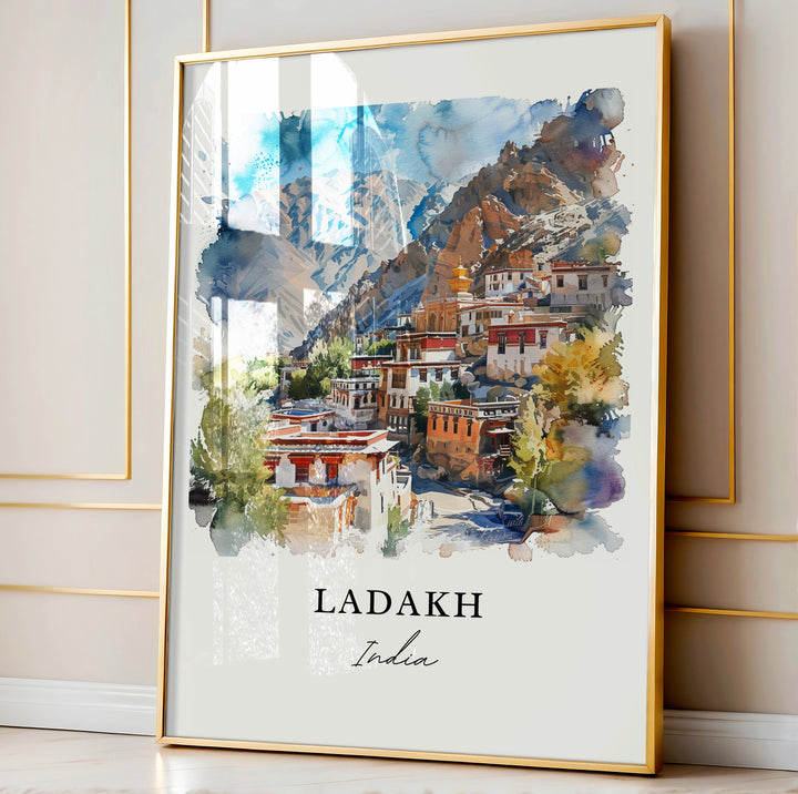 Ladakh India Wall Art, Ladakh Print, Ladakh Watercolor, Ladakh Kashmir India Gift,