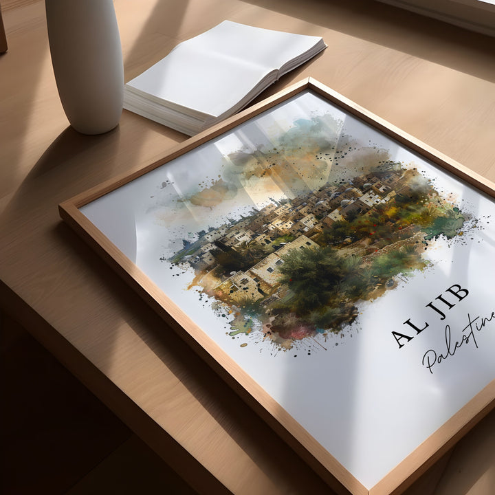 Al Jib Palestine Wall Art, Al-Jib Print, Palestine Wall Art, Al Jib Gift, Travel Print, Travel Poster, Travel Gift, Housewarming Gift