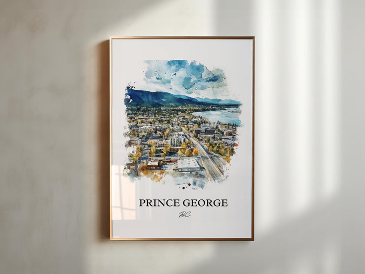 Prince George, Canada – Watercolor Art Print