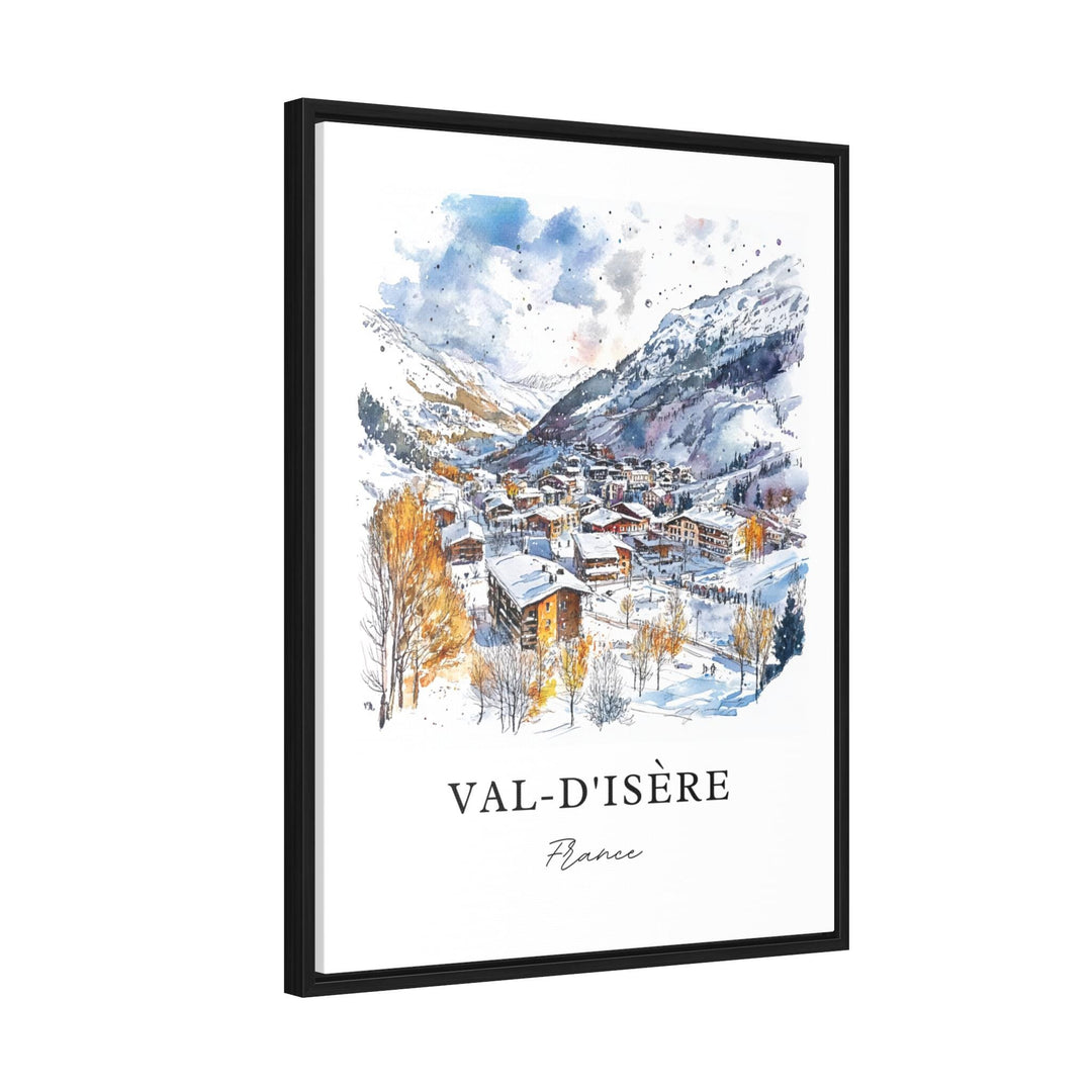 Val-d'Isère Wall Art, French Alps Print, Tignes Watercolor Art, Espace Killy Ski Gift, Travel Print, Travel Poster, Housewarming Gift