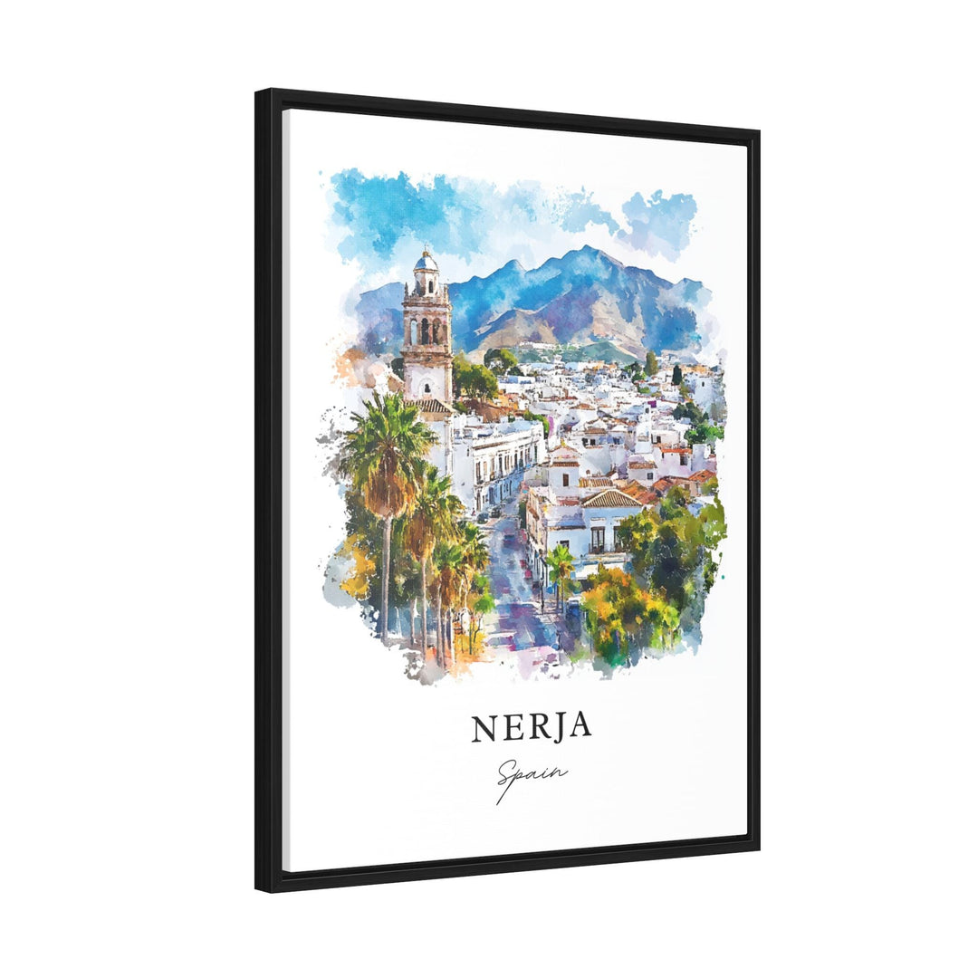 Nerja Spain Wall Art, Nerja Print, Nerja Watercolor Art, Costa del Sol Espana Gift,