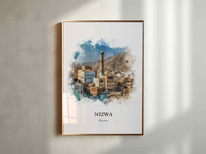 Nizwa, Oman – Watercolor Art Print