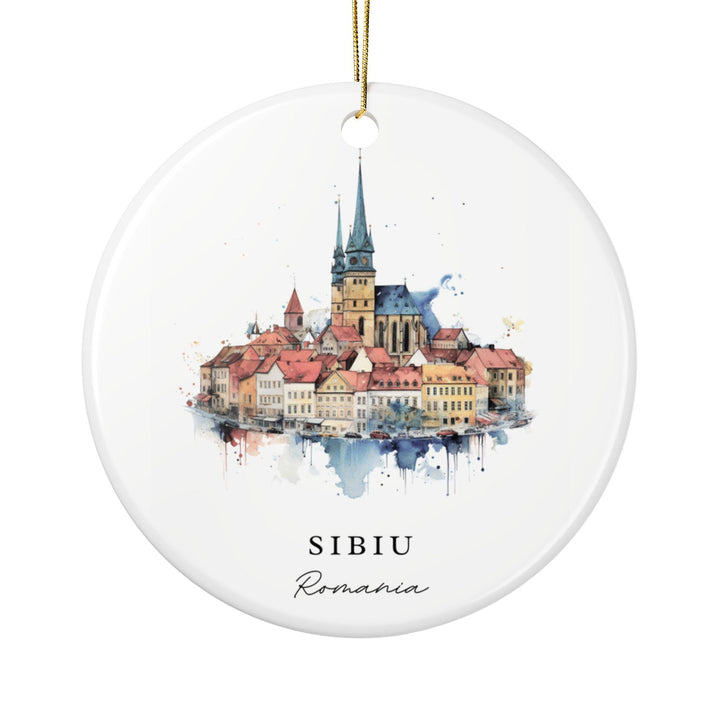 Sibiu Romania Ornament: Unique Romania Souvenir, Sibiu Xmas Decor, and Authentic Sibiu Gift