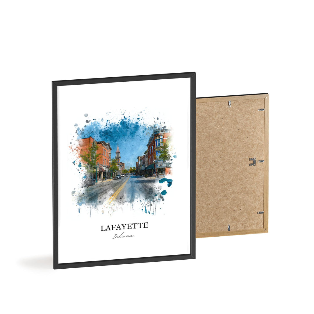Lafayette, Indiana – Watercolor Art Print