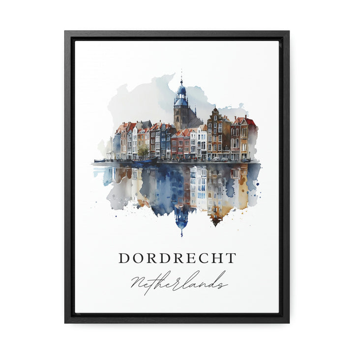 Dordrecht traditional travel art - Netherlands, Dordrecht poster, Wedding gift, Birthday present, Custom Text, Personalised Gift