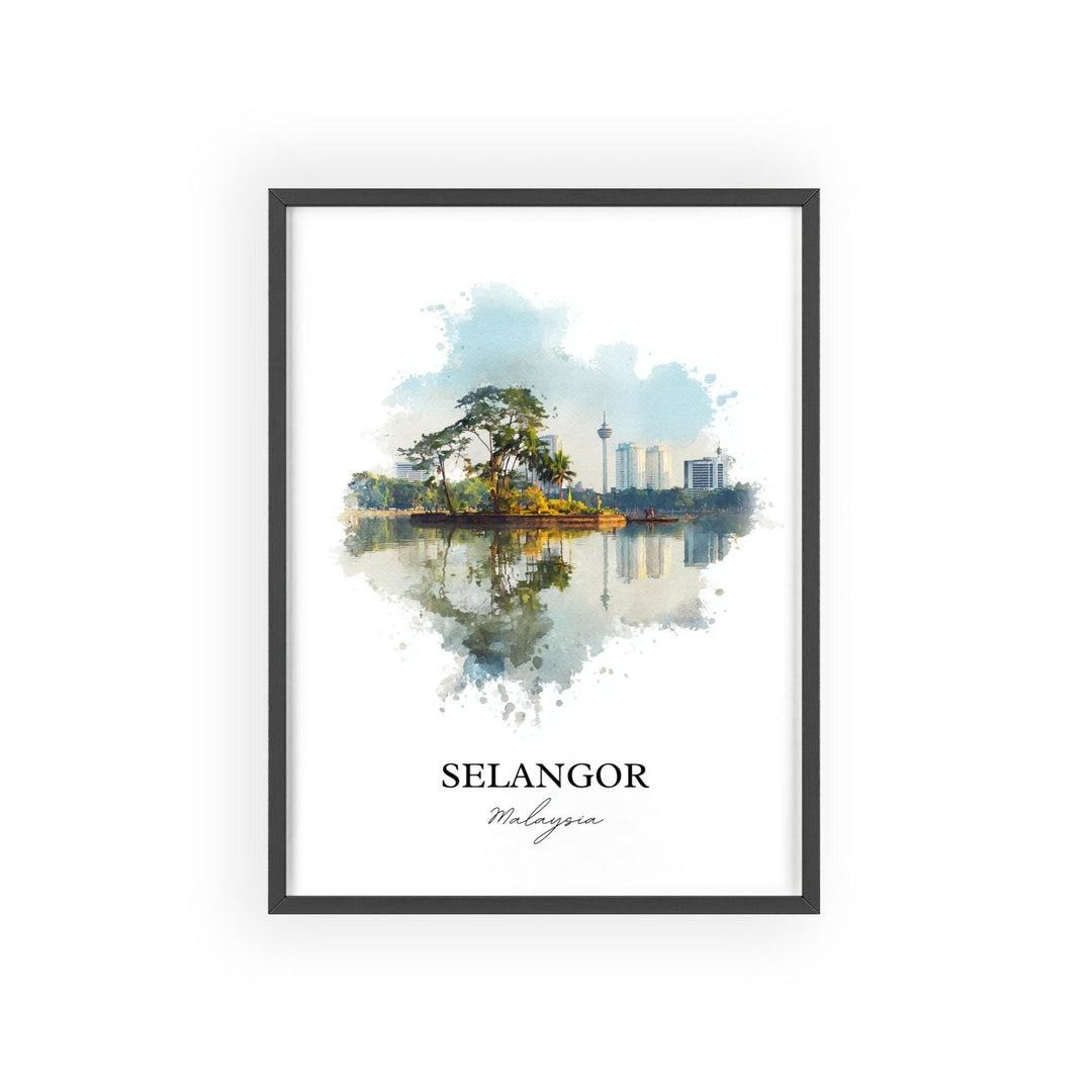 Selangor, Malaysia – Watercolor Art Print