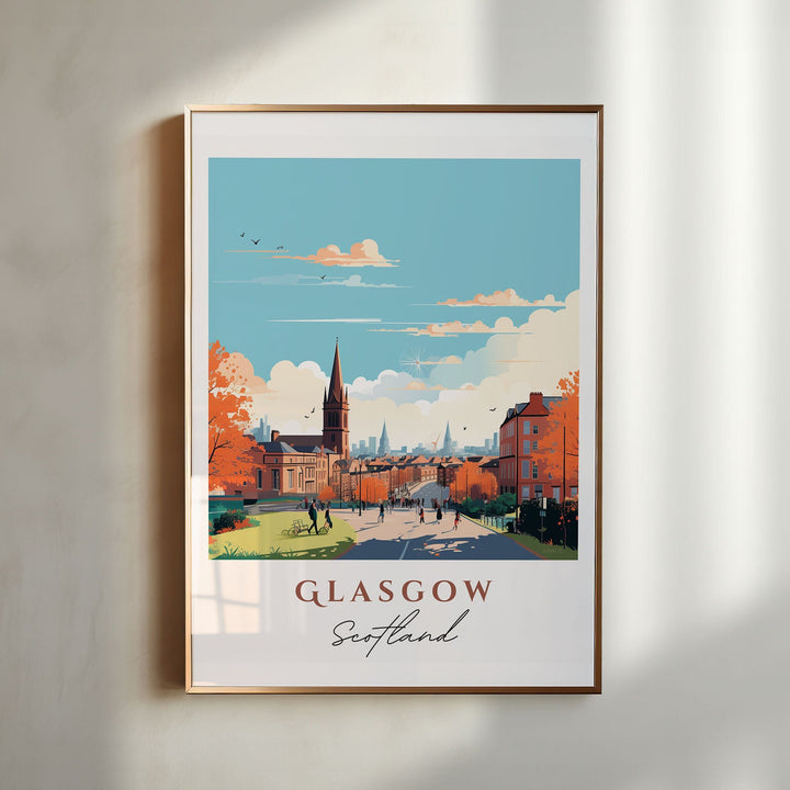 Glasgow Scotland wall art - Scotland, Glasgow poster, Glasgow Wedding gift, Birthday present, Custom Text, Personalised Gift