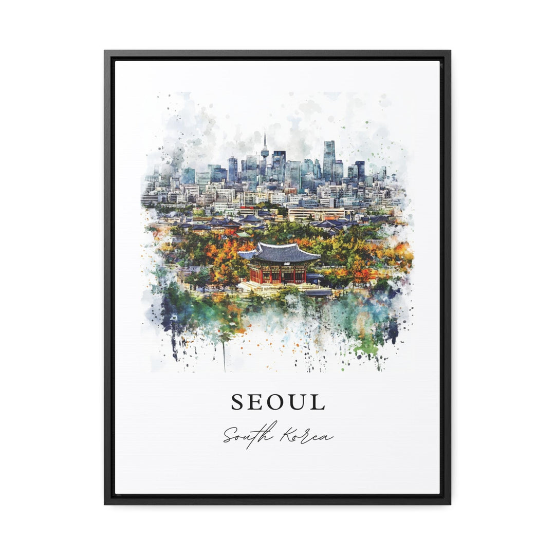 Seoul Wall Art, Seoul Print, Seoul Watercolor Art, Seoul South Korea Gift, Seoul Skyline Print, Travel Poster, Housewarming Gift