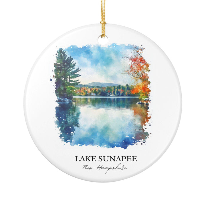 Lake Sunapee NH Ornament: Unique Lake Sunapee Souvenir, Lake Sunapee Xmas Decor, and Authentic Lake Sunapee NH Gift