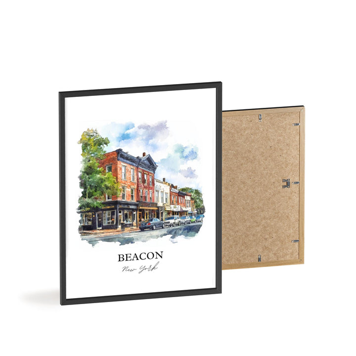 Beacon NY Wall Art, Dutchess County Print, Hudson River Watercolor Art, Beacon New York Gift, Travel Print, Travel Poster, Housewarming Gift