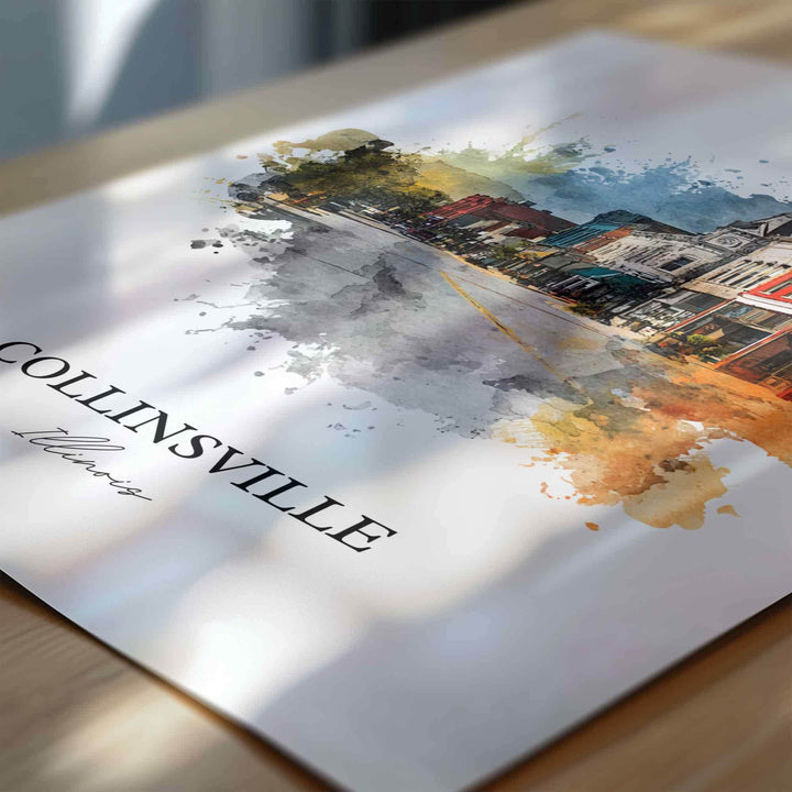 Collinsville, Illinois – Watercolor Art Print